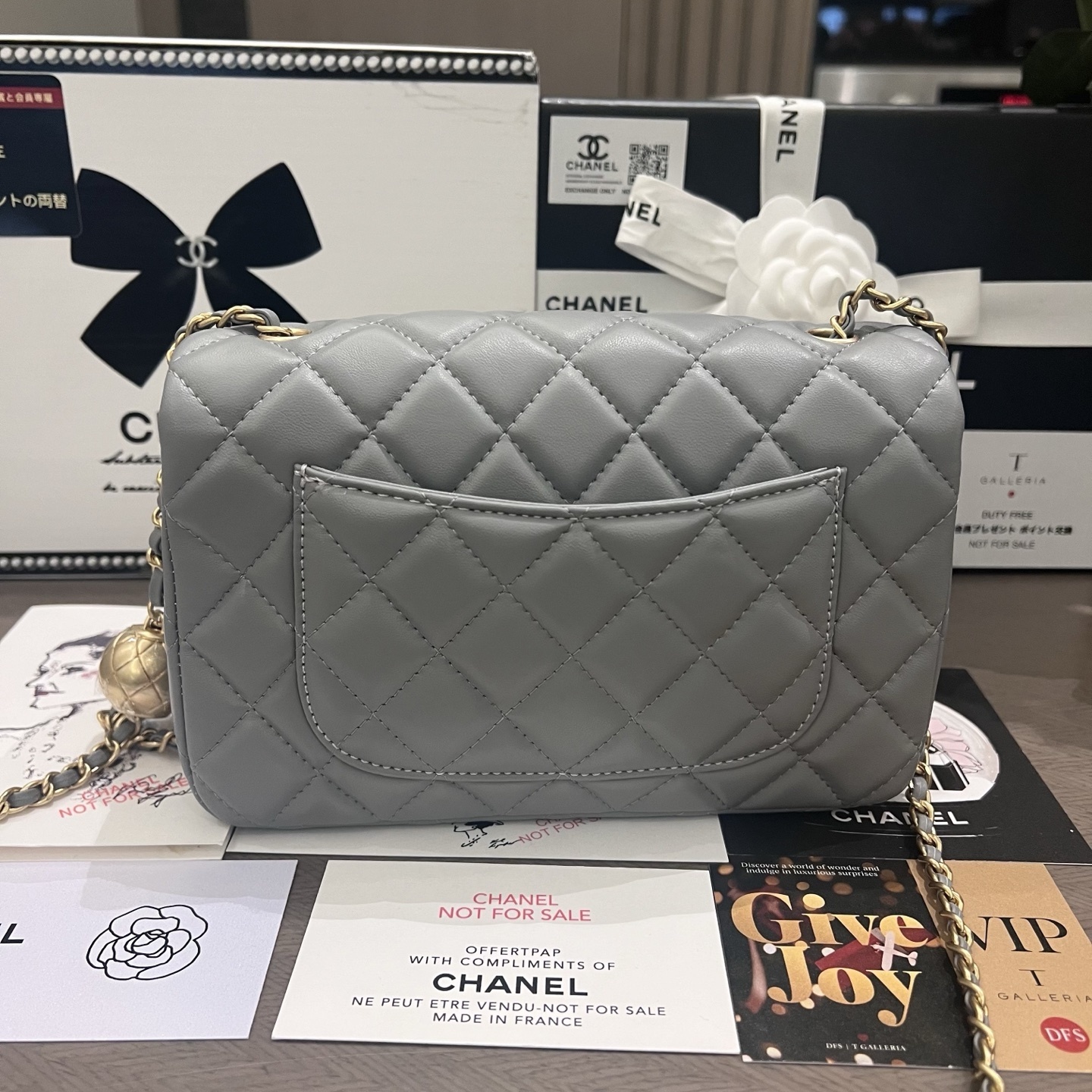 Chanel Metal Earring Globe Square Flap Bag