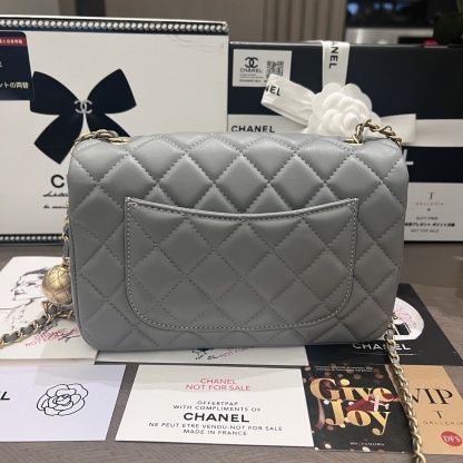 Chanel Metal Earring Globe Square Flap Bag
