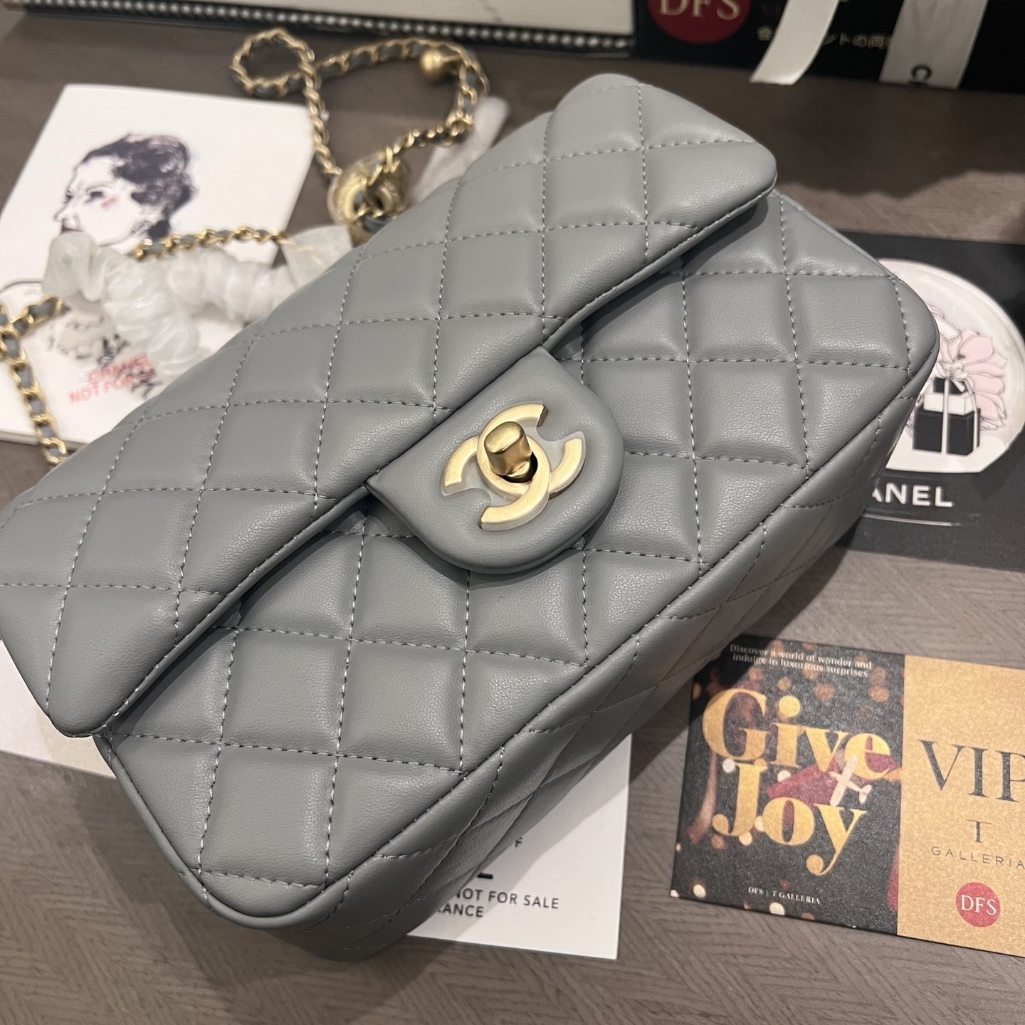 Chanel Metal Earring Globe Square Flap Bag