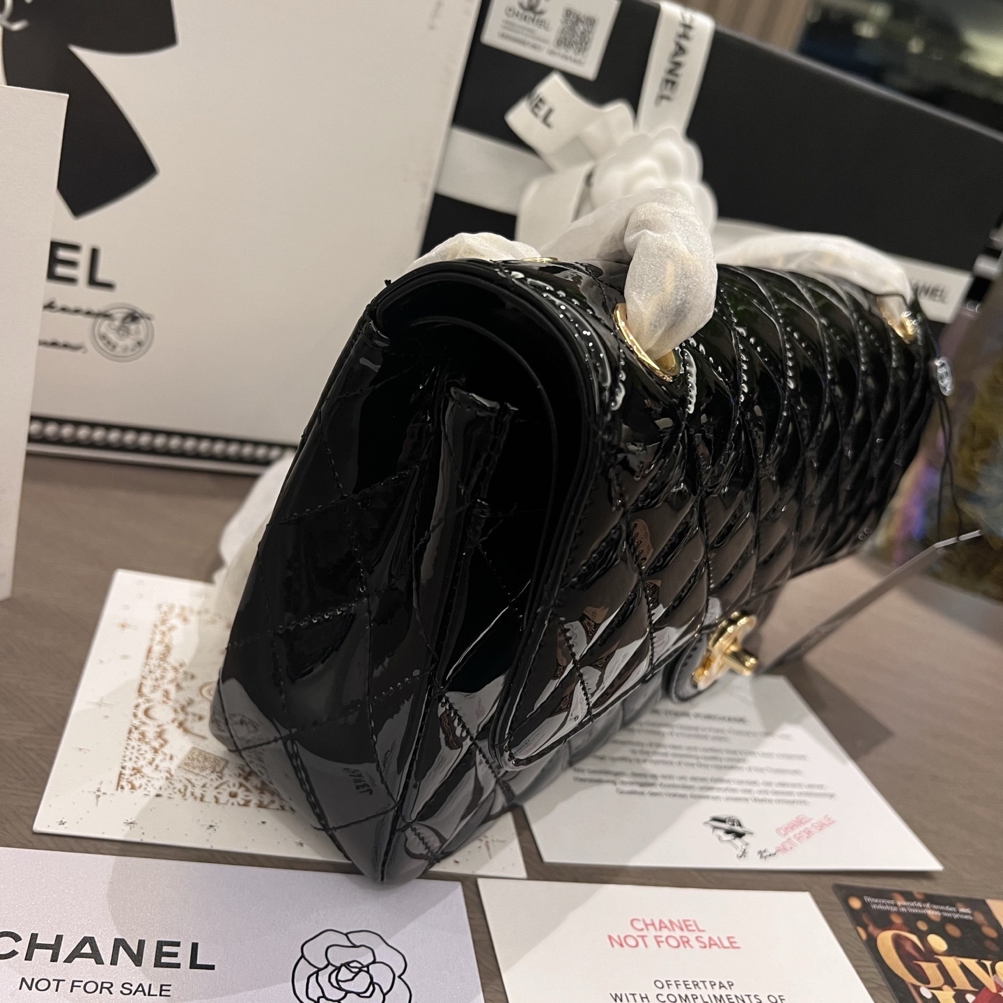 Chanel Patent Leather CF Double Flap Chain Bag