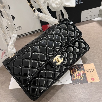 Chanel Patent Leather CF Double Flap Chain Bag
