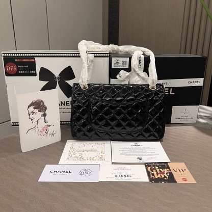 Chanel Patent Leather CF Double Flap Chain Bag