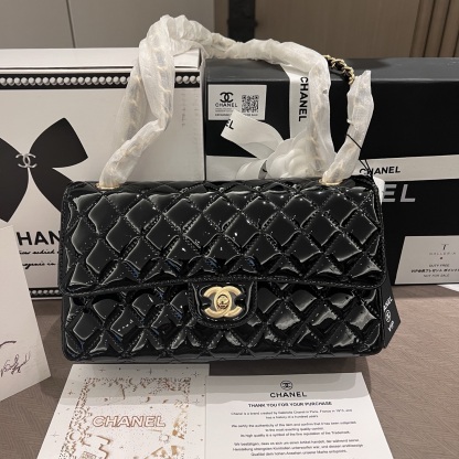 Chanel Patent Leather CF Double Flap Chain Bag