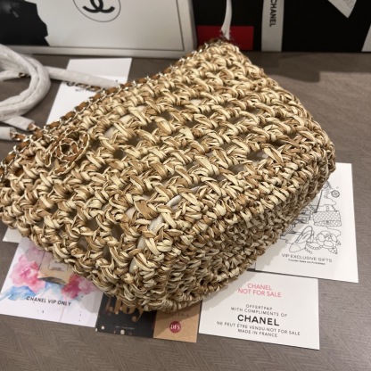 Chanel Raffia Straw Shopping Tote