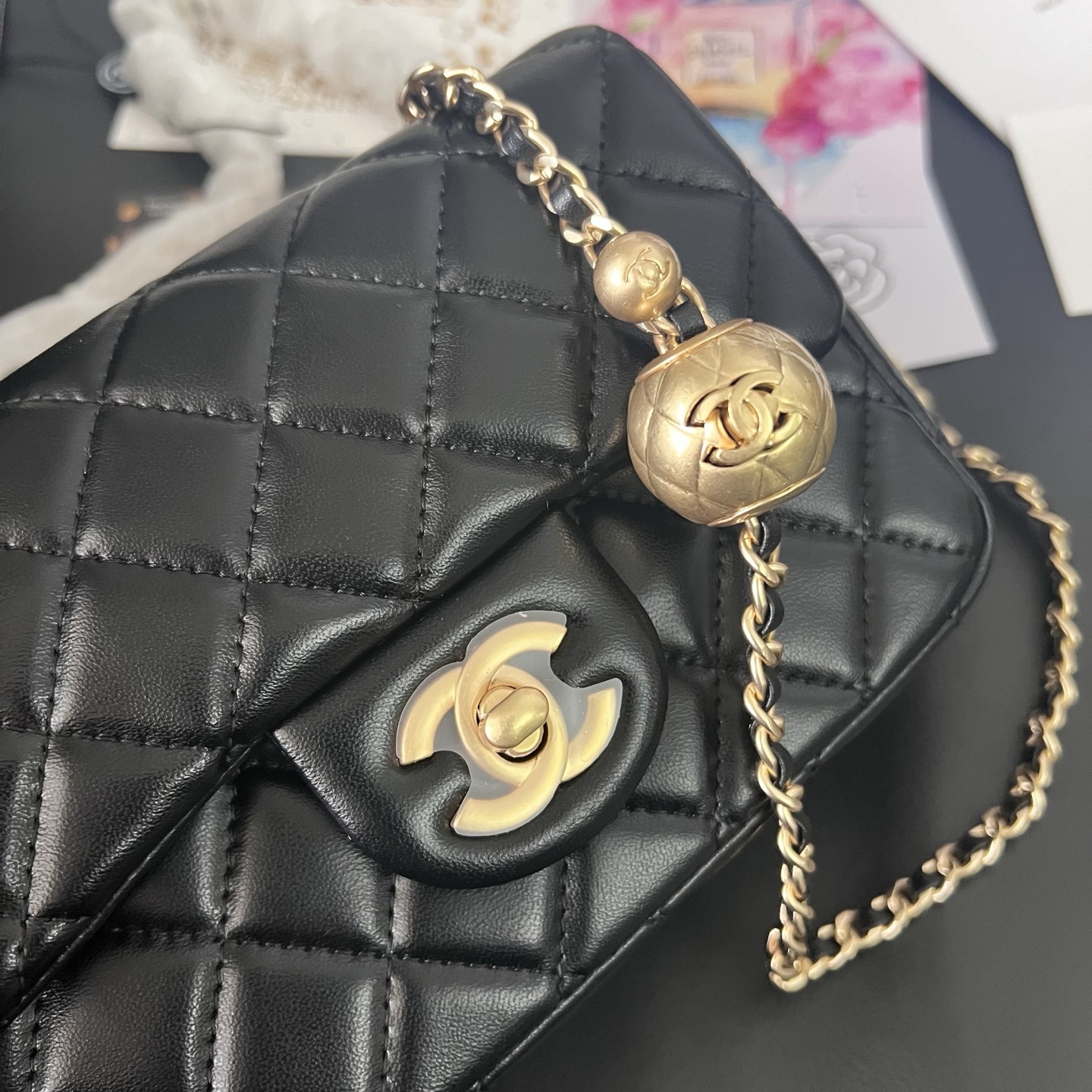 Chanel Gold Ball Square Flap Bag