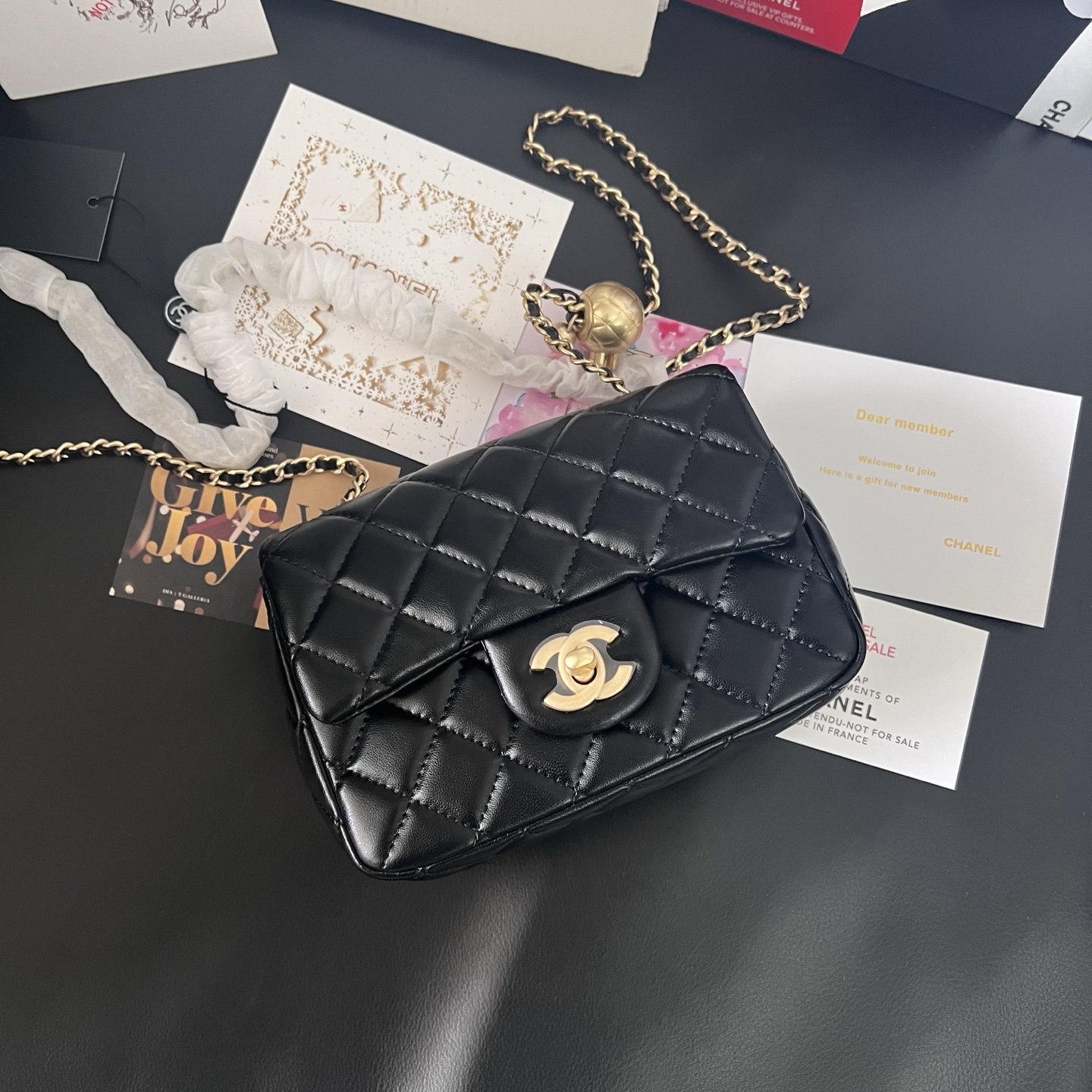 Chanel Gold Ball Square Flap Bag