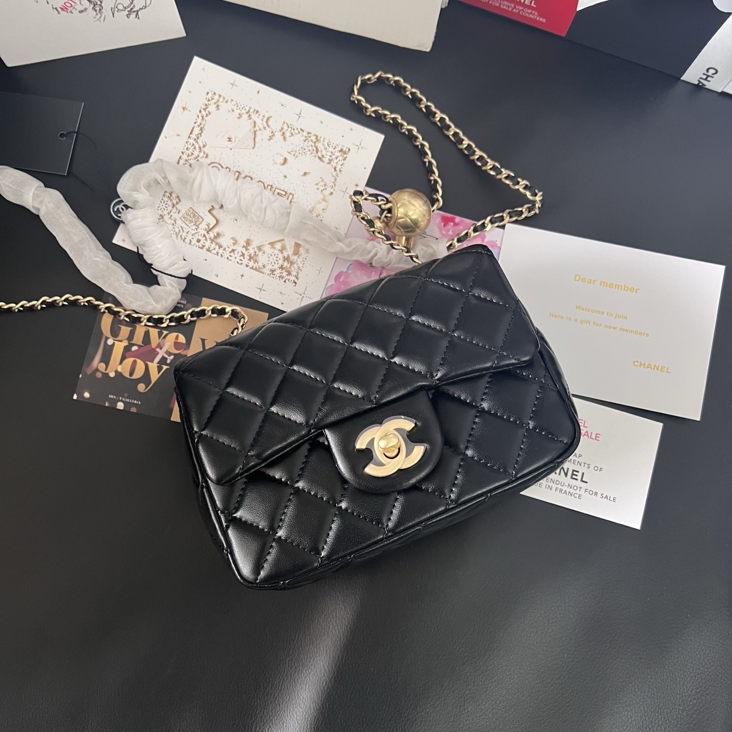 Chanel Gold Ball Square Flap Bag