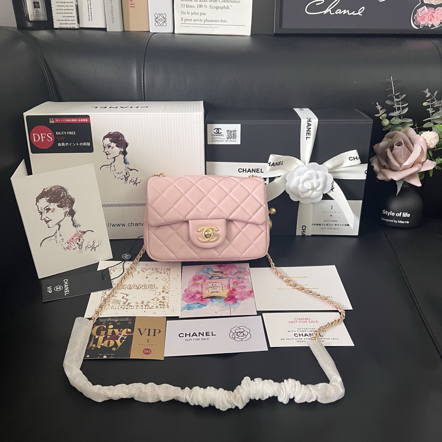 Chanel Pink Gold Ball Square Flap Bag