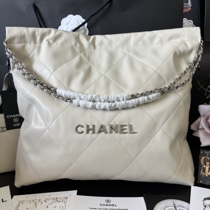 Chanel White 22 Tote Bag