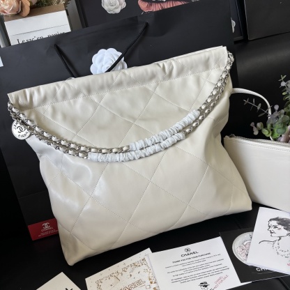 Chanel White 22 Tote Bag
