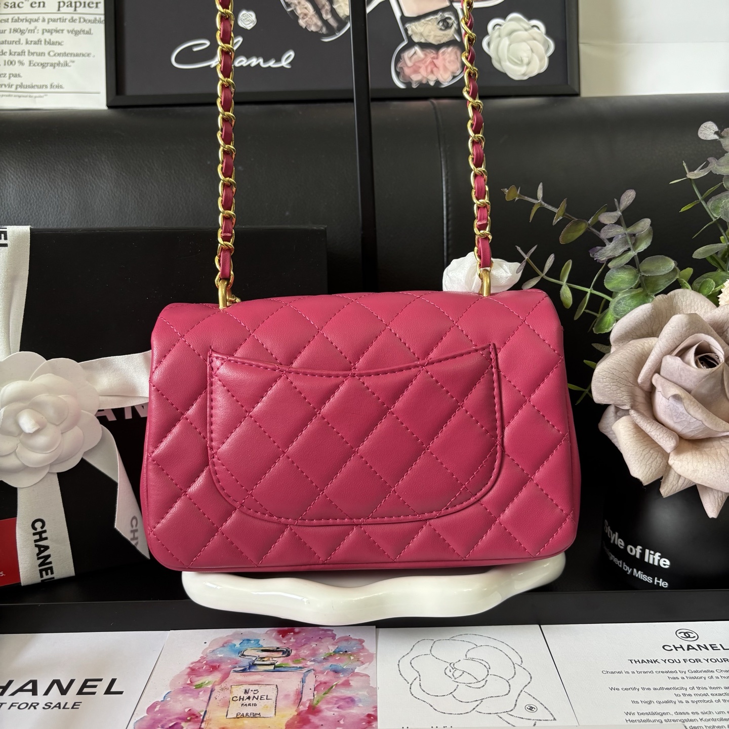 Chanel 24P Fuchsia Pearl Square Mini Bag