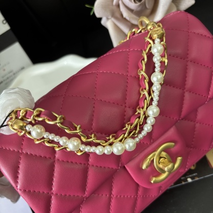 Chanel 24P Fuchsia Pearl Square Mini Bag