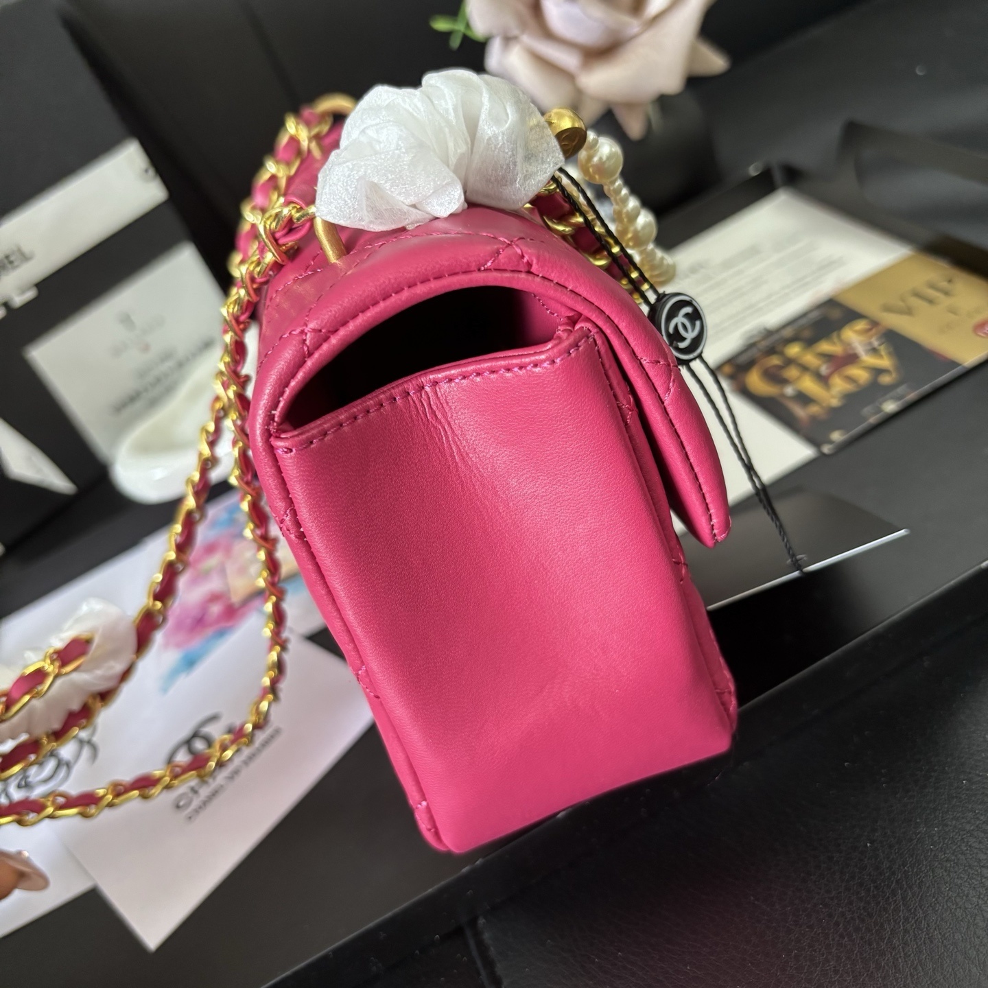 Chanel 24P Fuchsia Pearl Square Mini Bag