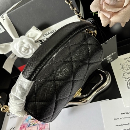 Chanel Black 24K Handle Mini Flap Bag