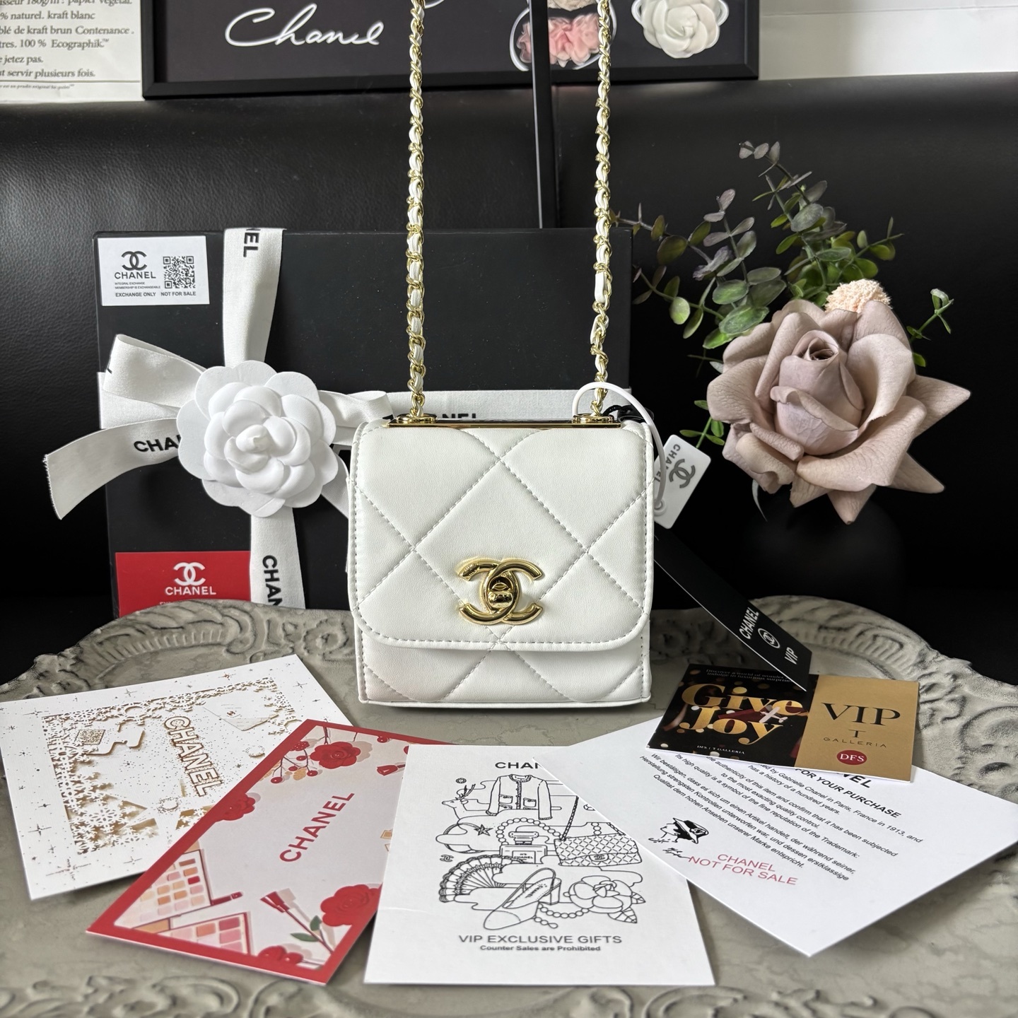 Chanel White WOC Mini Clutch