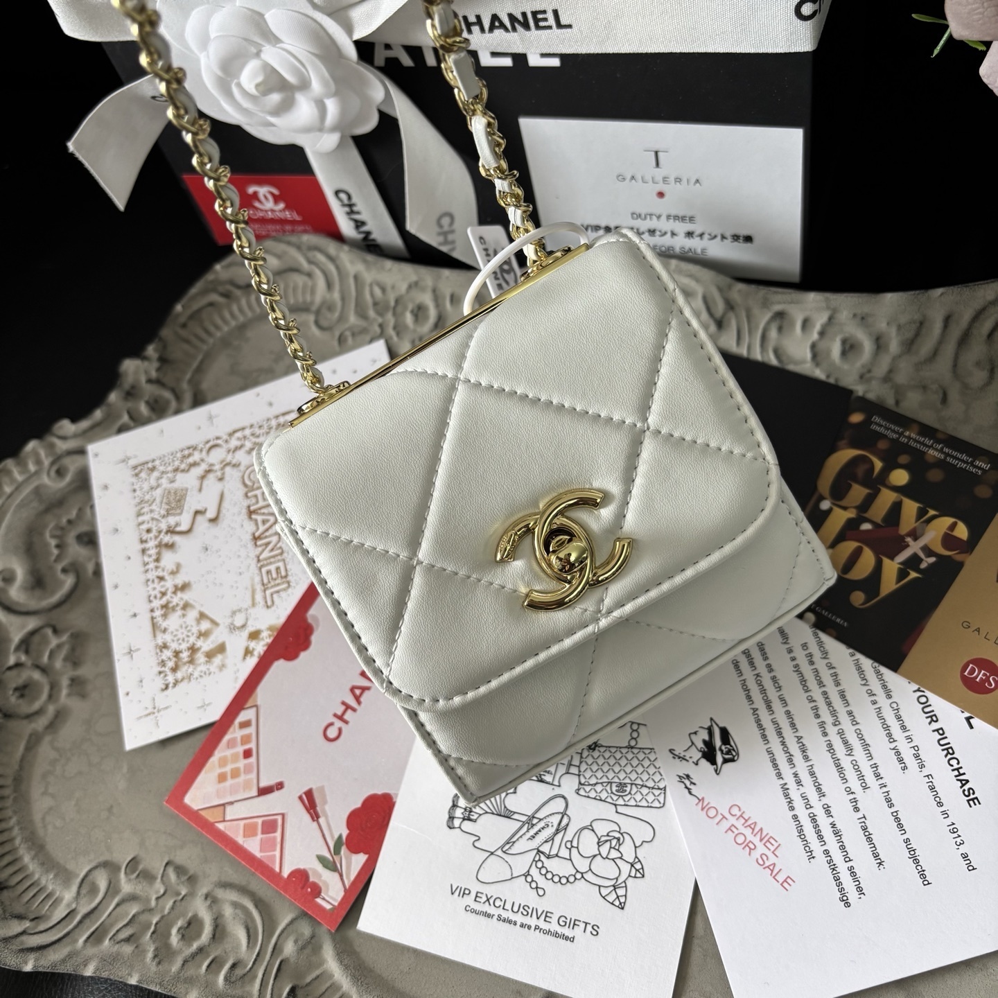 Chanel White WOC Mini Clutch
