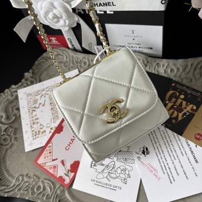 Chanel White WOC Mini Clutch