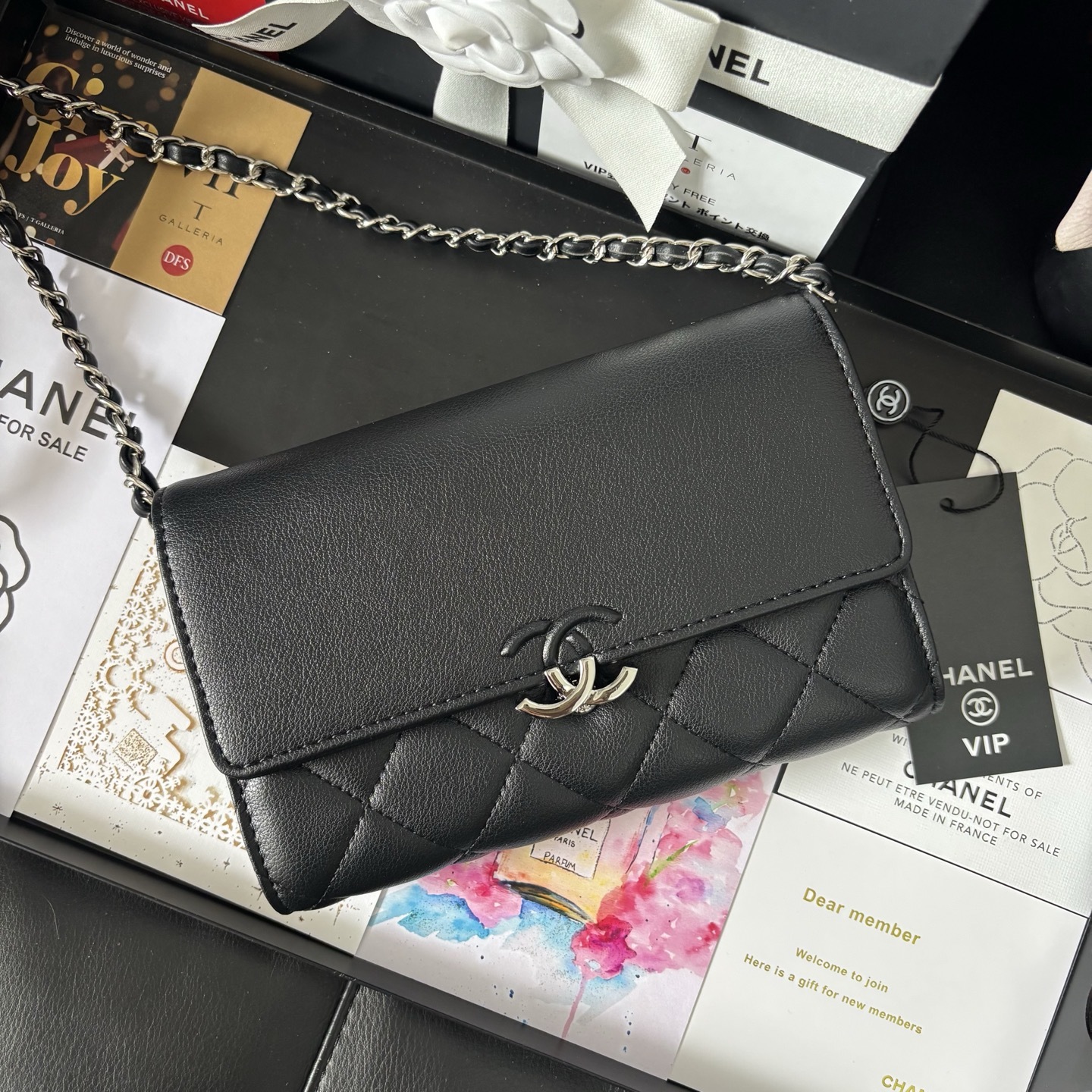 Chanel Black Vintage Chain WOC Bag
