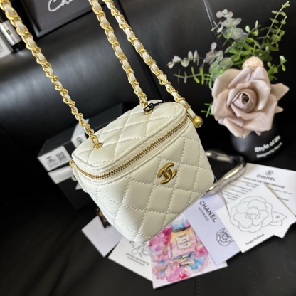 Chanel Cosmetic Pouch /Gold Ball Lipstick Case