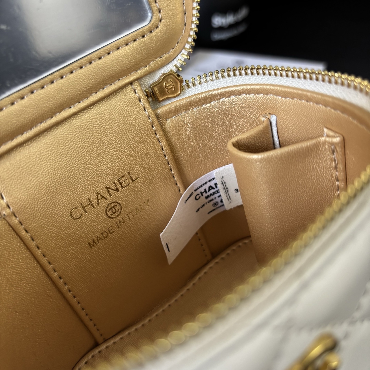 Chanel Cosmetic Pouch /Gold Ball Lipstick Case
