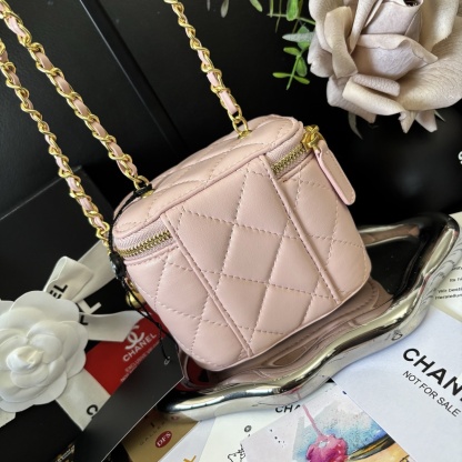 Chanel Makeup Bag / Gold Ball Lipstick Pouch