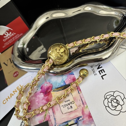 Chanel Makeup Bag / Gold Ball Lipstick Pouch