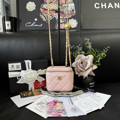 Chanel Makeup Bag / Gold Ball Lipstick Pouch
