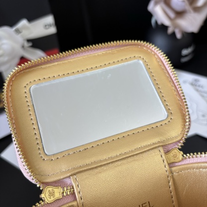 Chanel Makeup Bag / Gold Ball Lipstick Pouch