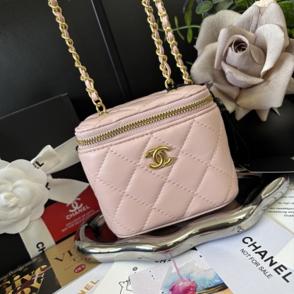 Chanel Makeup Bag / Gold Ball Lipstick Pouch