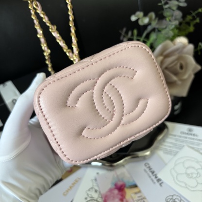 Chanel Makeup Bag / Gold Ball Lipstick Pouch