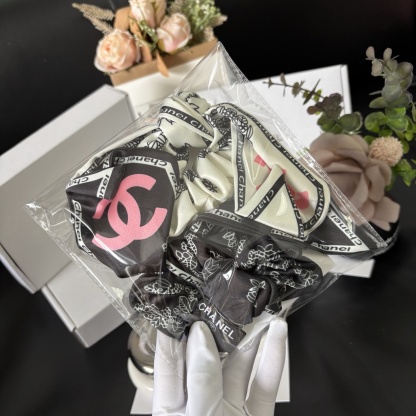 Chanel Letter Ribbon Ponytail Scrunchie