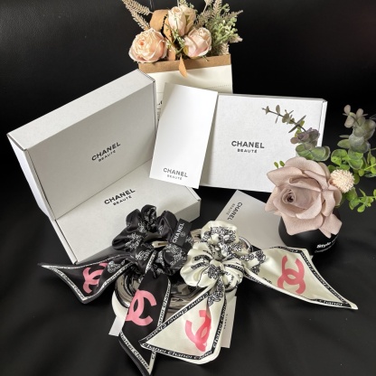 Chanel Letter Ribbon Ponytail Scrunchie