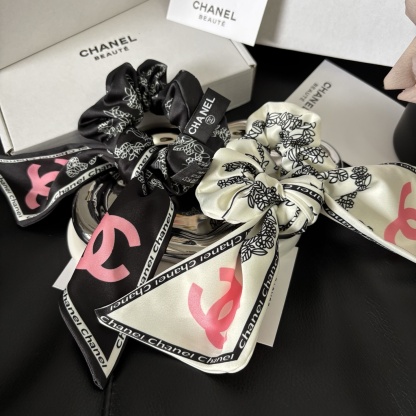 Chanel Letter Ribbon Ponytail Scrunchie
