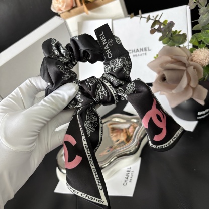Chanel Letter Ribbon Ponytail Scrunchie