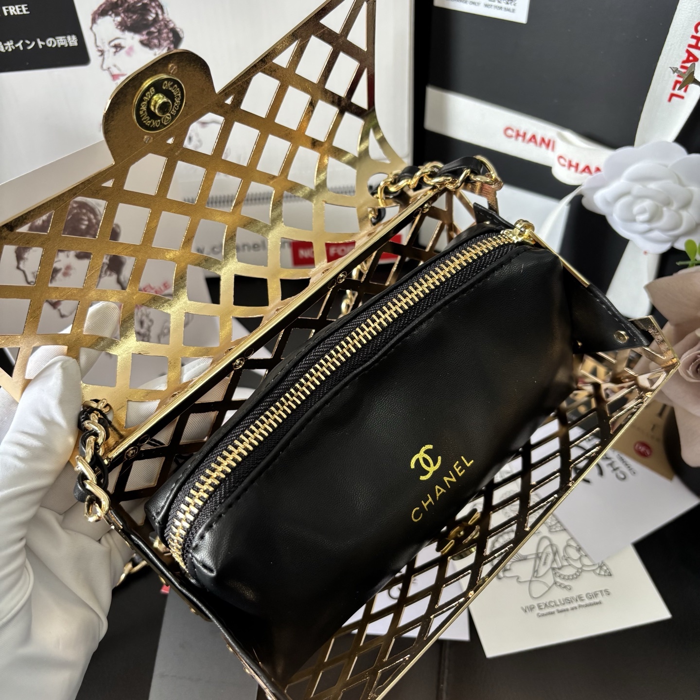 Chanel Metal Hollow-out Evening Bag
