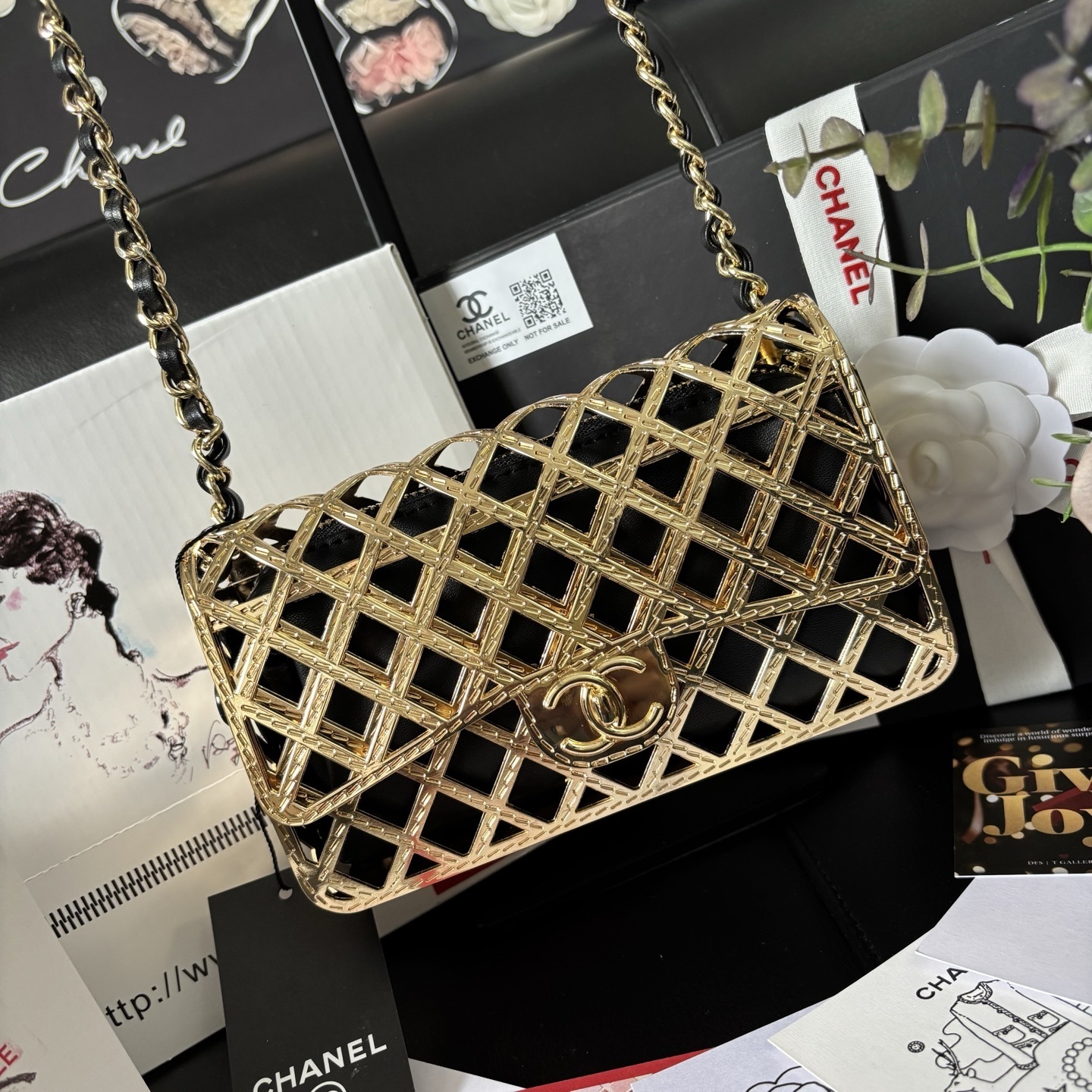 Chanel Metal Hollow-out Evening Bag