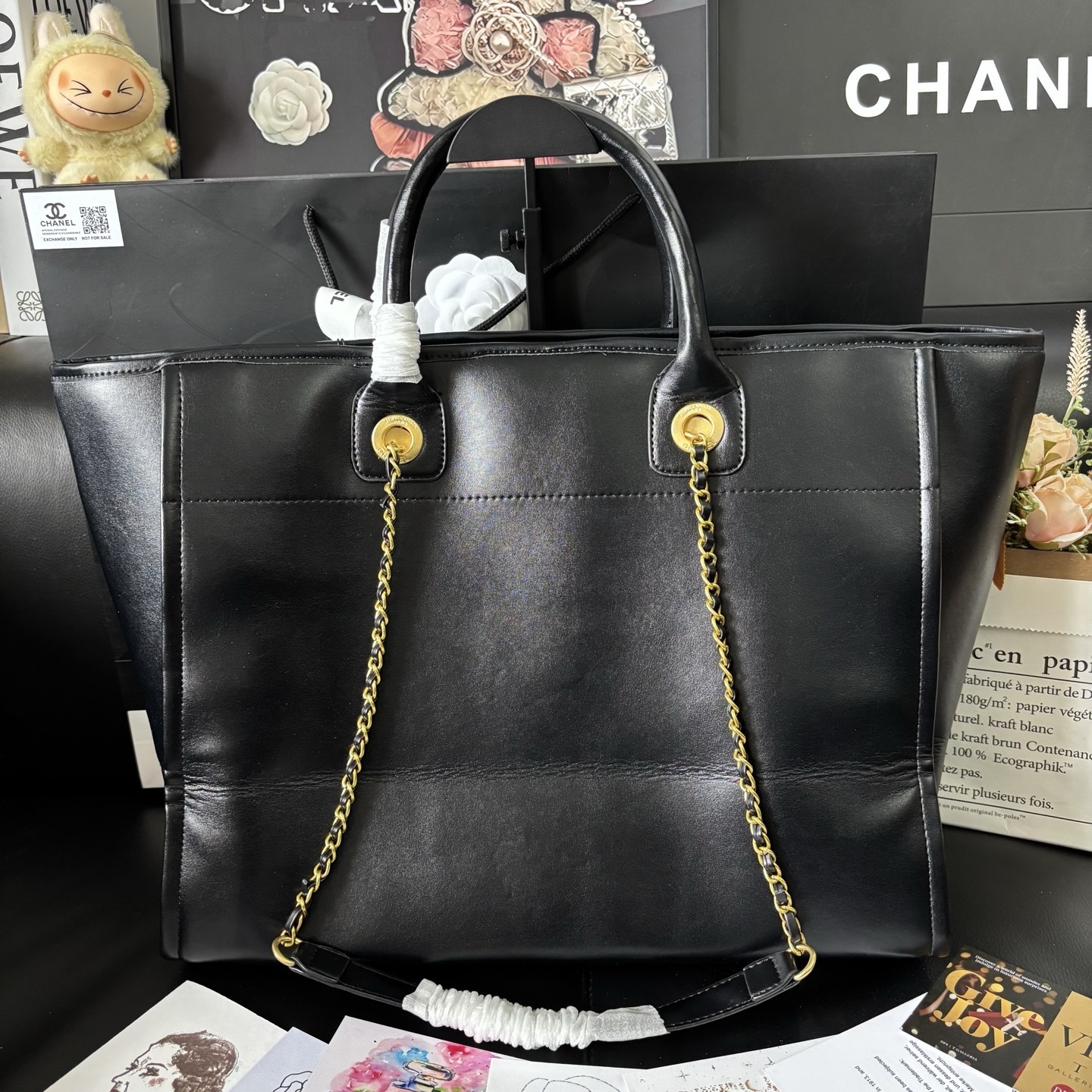 Chanel Enamel Logo Beach Tote Bag