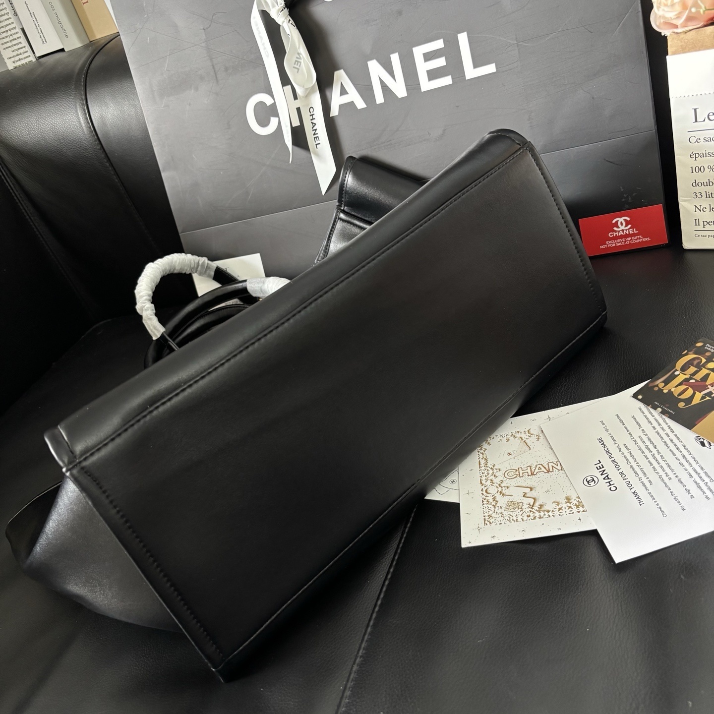 Chanel Enamel Logo Beach Tote Bag