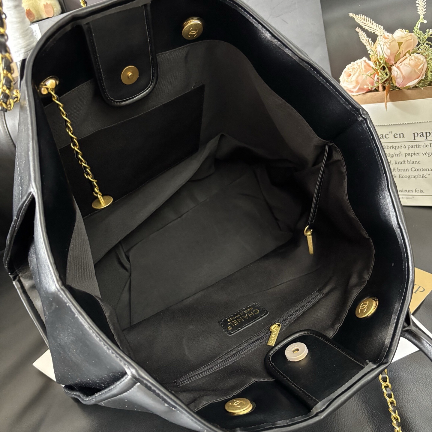 Chanel Enamel Logo Beach Tote Bag