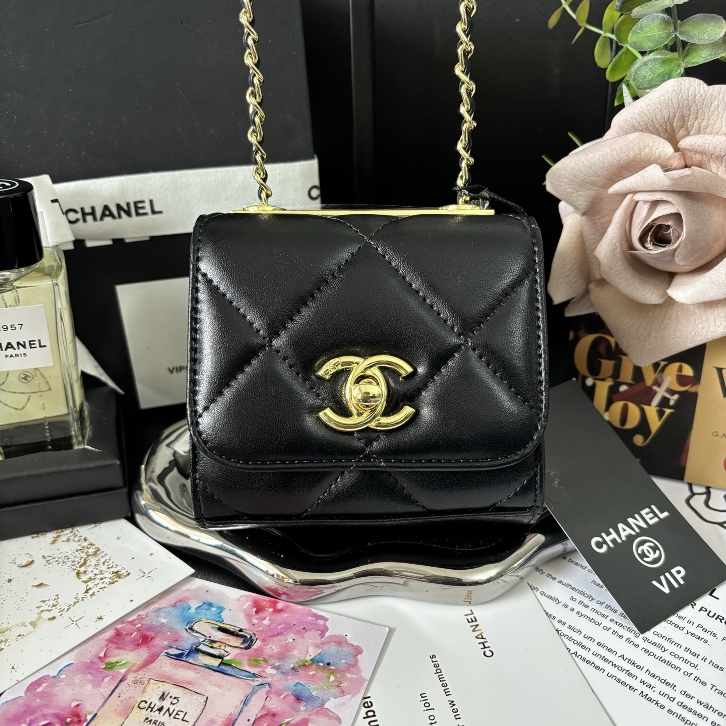 Chanel Coin Purse + Perfume Set
