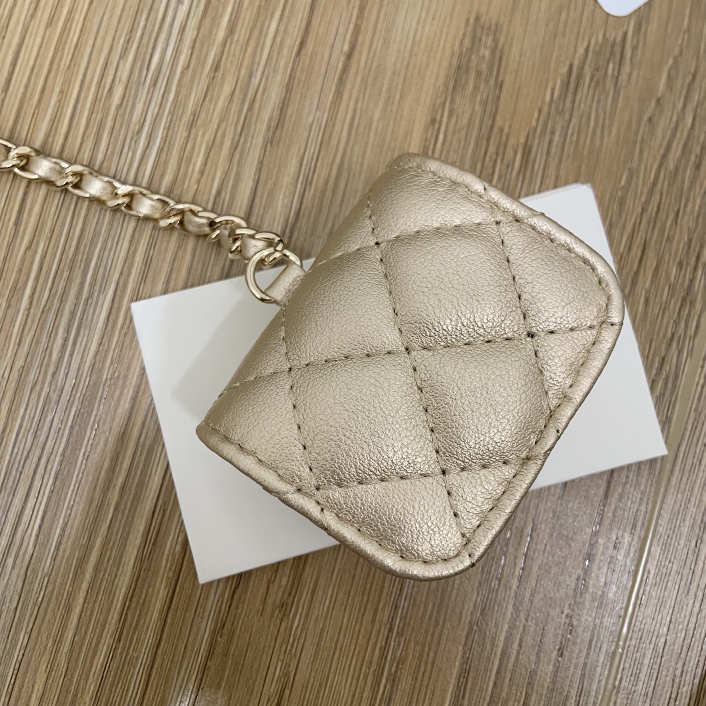CHANEL Twin Pouch Set: Luxury Headphone Case & Round Coin Purse (Gold/Black) | Dust Bag + Gift Box