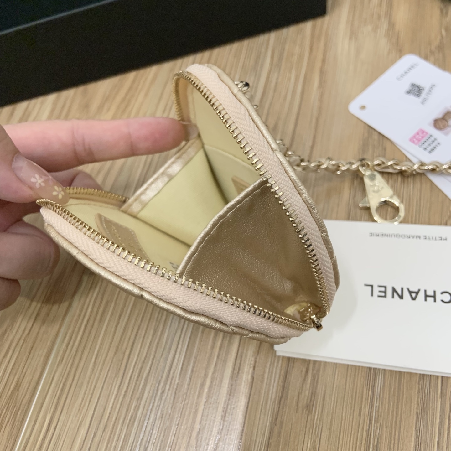 CHANEL Twin Pouch Set: Luxury Headphone Case & Round Coin Purse (Gold/Black) | Dust Bag + Gift Box
