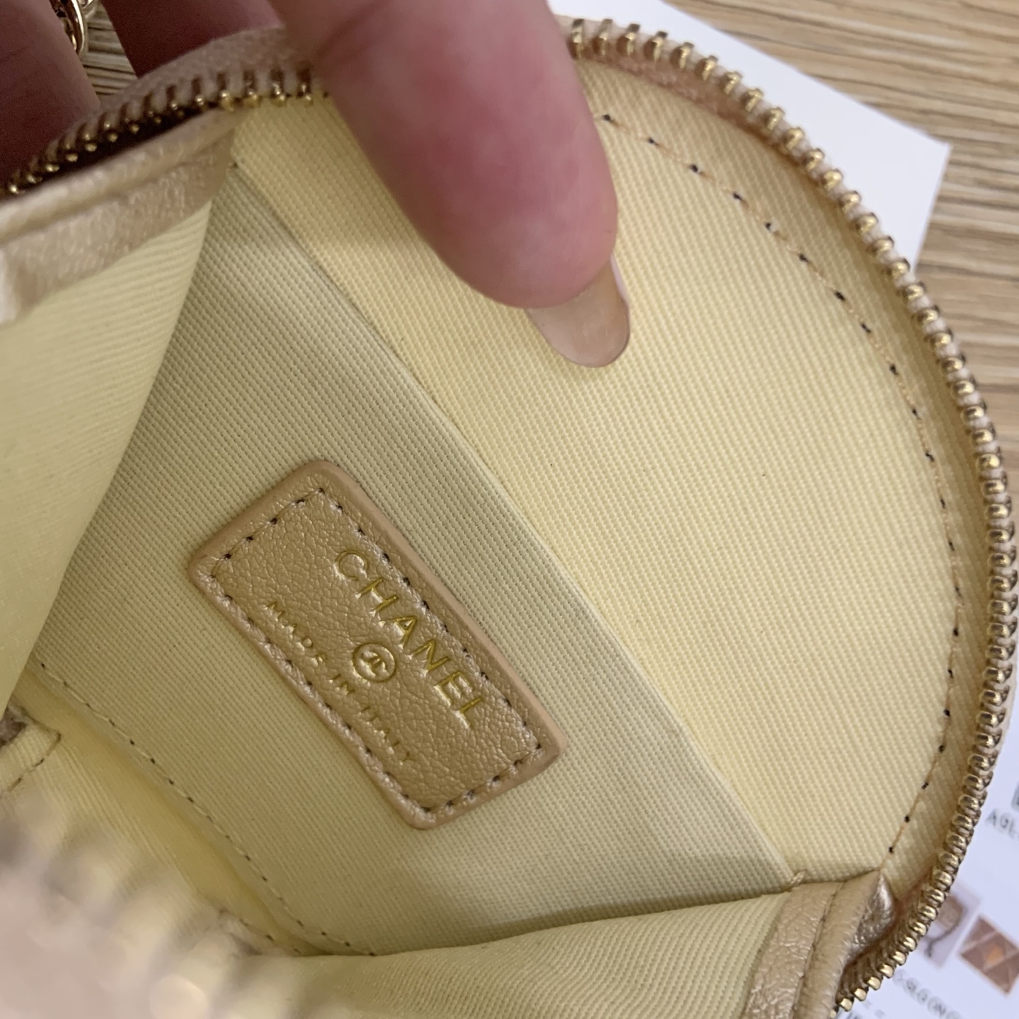 CHANEL Twin Pouch Set: Luxury Headphone Case & Round Coin Purse (Gold/Black) | Dust Bag + Gift Box