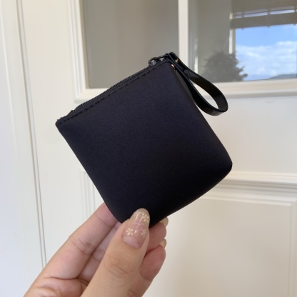 Chanel Coco Mini Pouch: Detachable Strap Cosmetic & Coin Wallet | Keychain Accessory (Pink/Black) 7x3x9cm