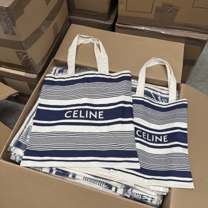 CELINE25 Riviera Tote: Limited Canvas Beach Bag | 49x48.5cm & 32x40cm | Striped Vacation Style