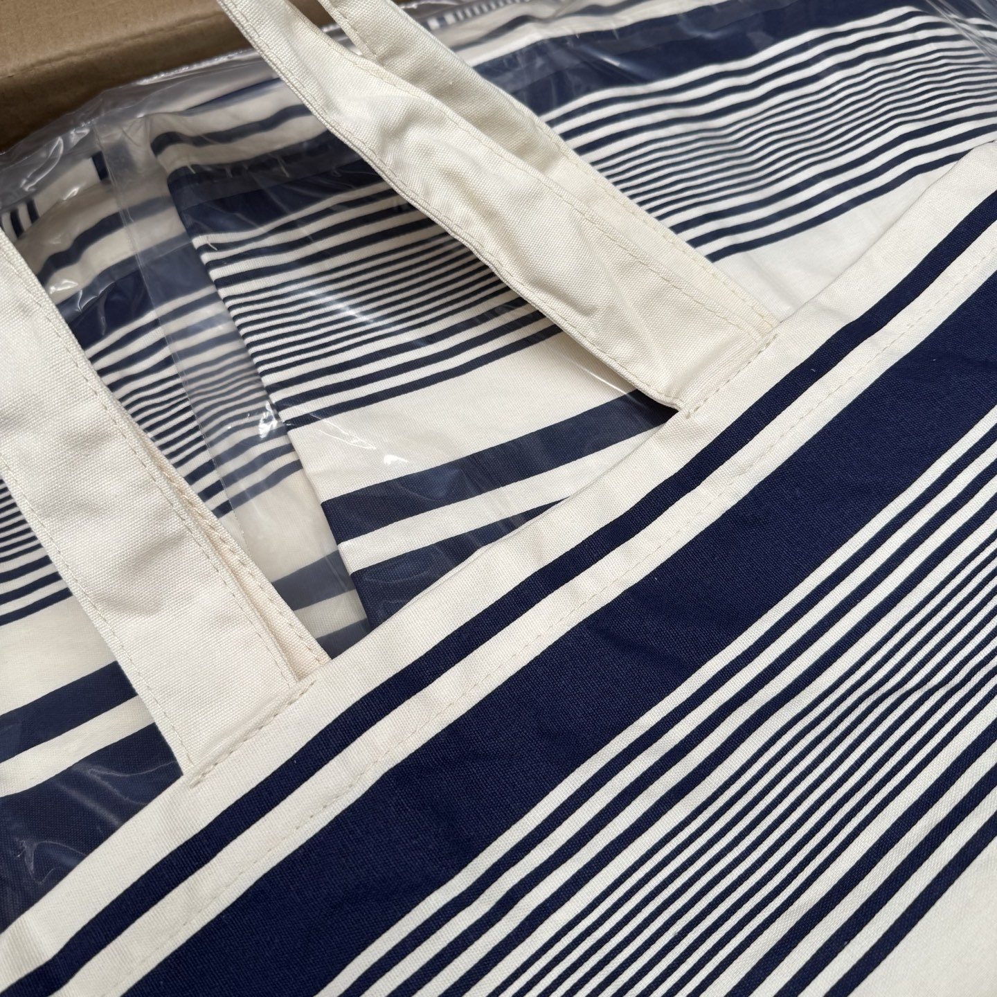 CELINE25 Riviera Tote: Limited Canvas Beach Bag | 49x48.5cm & 32x40cm | Striped Vacation Style