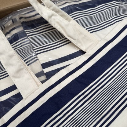 CELINE25 Riviera Tote: Limited Canvas Beach Bag | 49x48.5cm & 32x40cm | Striped Vacation Style