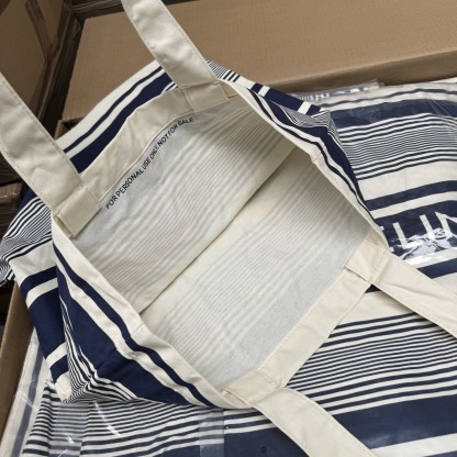 CELINE25 Riviera Tote: Limited Canvas Beach Bag | 49x48.5cm & 32x40cm | Striped Vacation Style