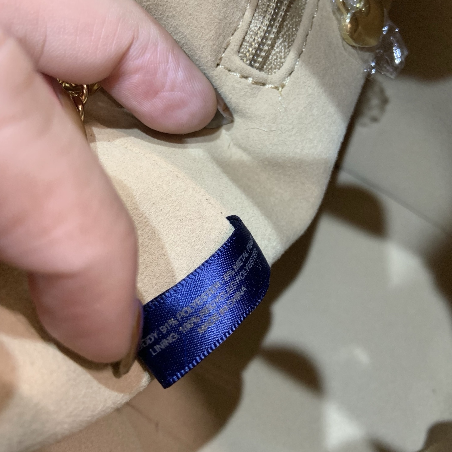 CHANEL-Inspired Tweed Bucket Bag | Adjustable Sphere Chain (White/Blue) 17cm + Snowflake Charm