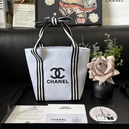 Chanel-Style Bow Tote | Canvas Crossbody 16x19cm (Seasons Classic) + Gift Box